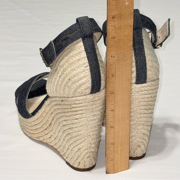 Vince Camuto Denim Espadrille Wedge Ankle Strap Sandals Size 8 - Picture 11 of 11